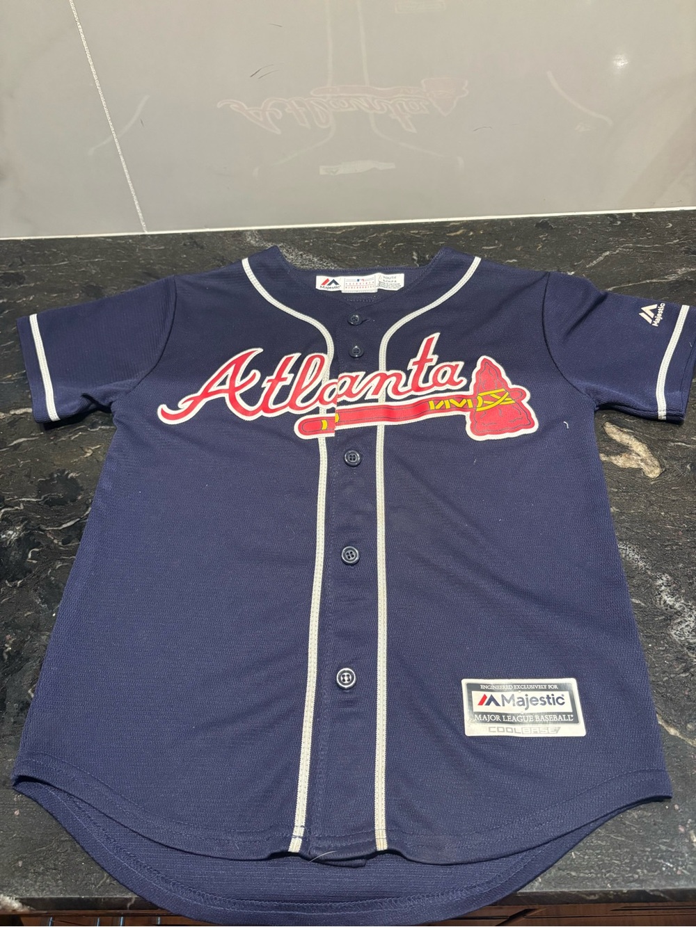 Youth Atl Braves Jersey lightly used youth small - Picture 2 of 5